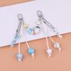 Cute Bag Charm Pendant Keyring Scissors,Pencil Braided Rope Keychain Bag Charm for Backpack Purse Handbag Decoration