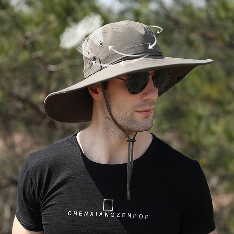 Men's Summer Sunshade Hat Outdoor Men's Leisure Fisherman Hat Mountaineering Fishing Sun Hat