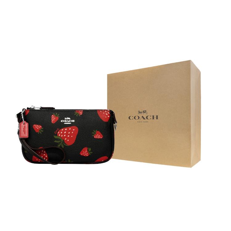 COACH Nolita Canvas With Leather Pochette, Shoulder Bag, Handbag, Shoulder Bag Small Women's Black CH533-SVA47