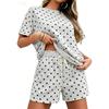 Women's 2-Piece Short Sleeve Top and Shorts Set Casual Fashion Outfit