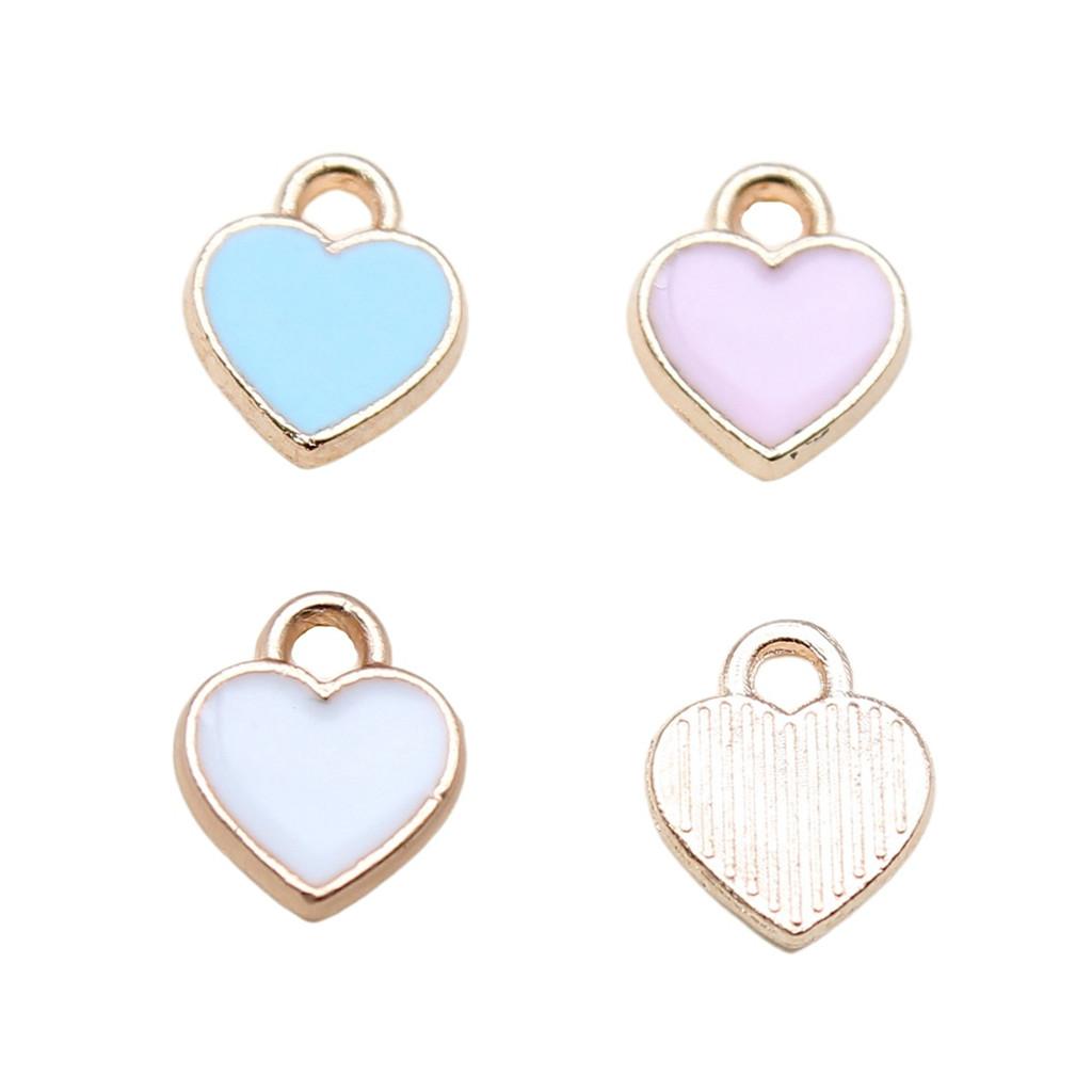 Love Heart Enamel Charms Multi Color Pendants For Romantic Jewelry Component