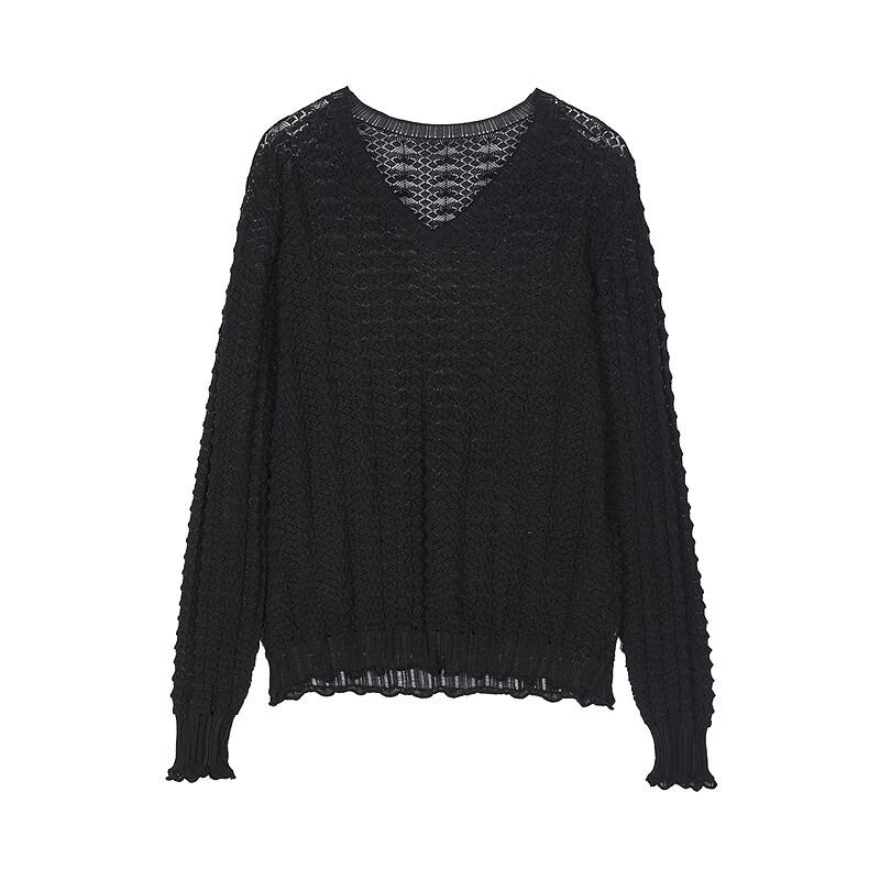 JNBY Summer V-Neck Long Sleeve Knitted Sweater