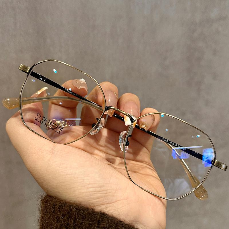 Ultra Light Gold Wire Retro Large Frame Versatile Glasse Professional Can Be Equipped With Myopia Lenses MH9016