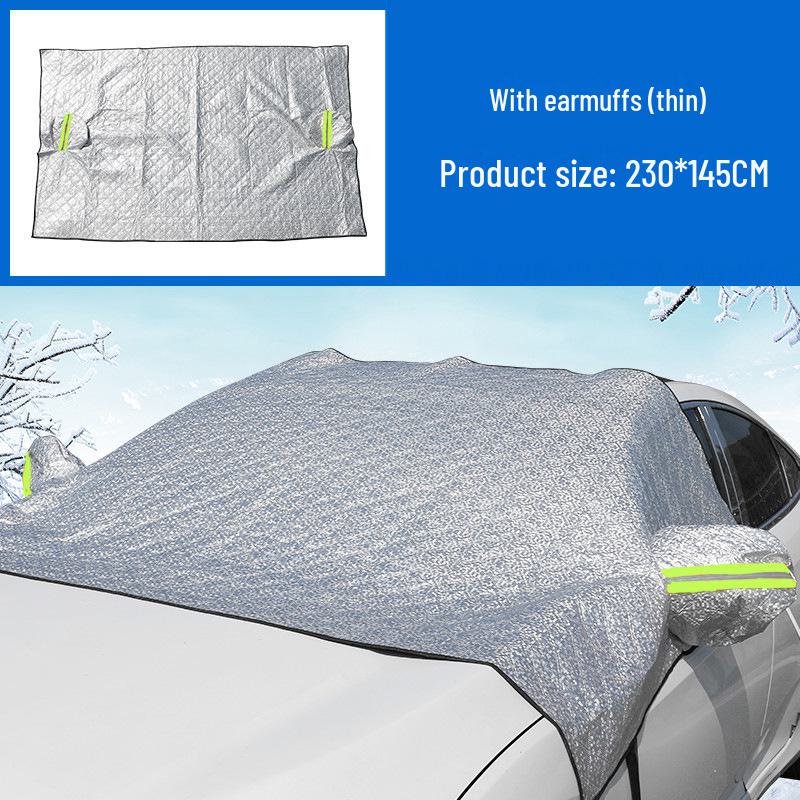 Winter Car Front Windshield Half Cover: Sunscreen, Rainproof, Heat Insulation, Thickened Shield