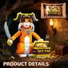 Pirate Cat Building Set with Treasure & Hat for Adults, Compatible with Lego Animal Caribbean Captain Orange Model Kit Collection for Adults - 1424PCS