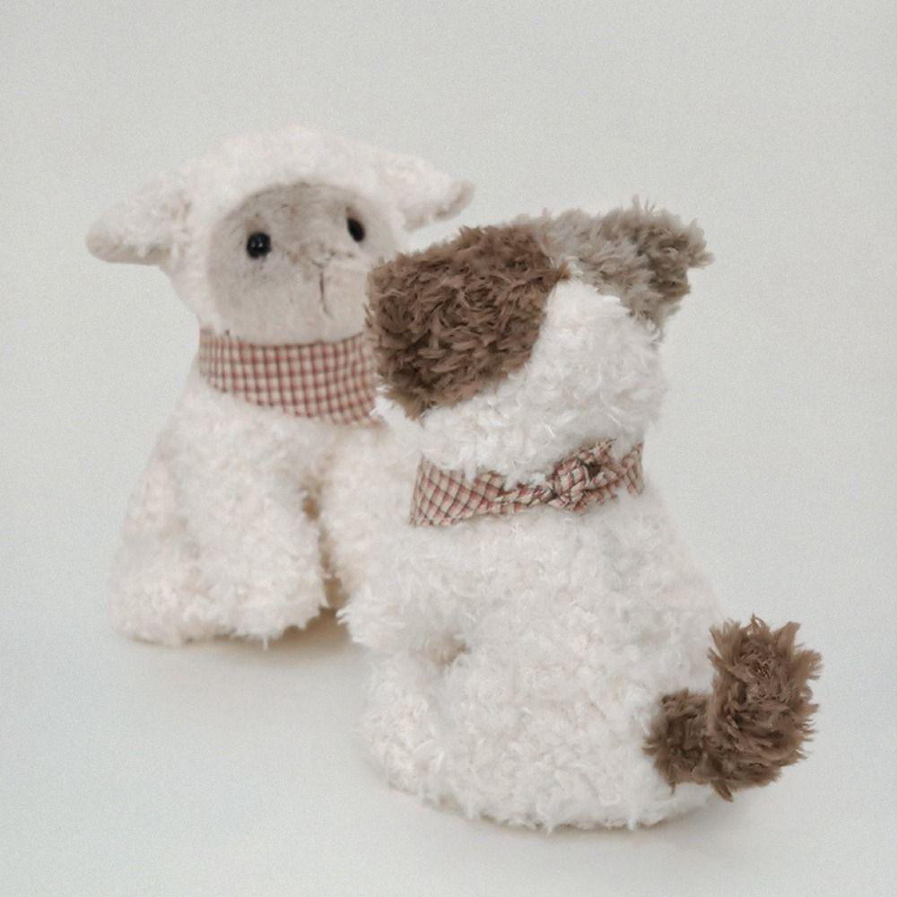 Fluffy Stuffed Dog Cat Lamb Doll Cat Lamb Curly Haired Dog Doll Farm Animals Plush Toy  Home Decor