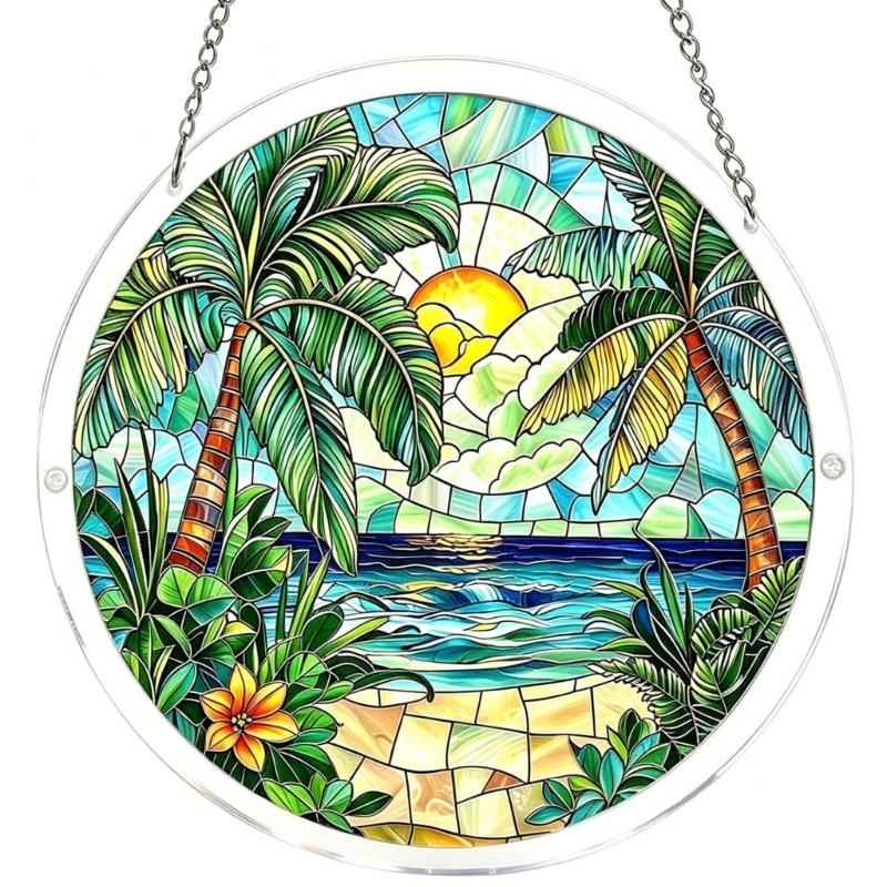 Puzzle Sun Catcher Stained Glass Window Hangings Acrylic Suncatchers Decors for Home Garden Ornament Housewarmings Gift