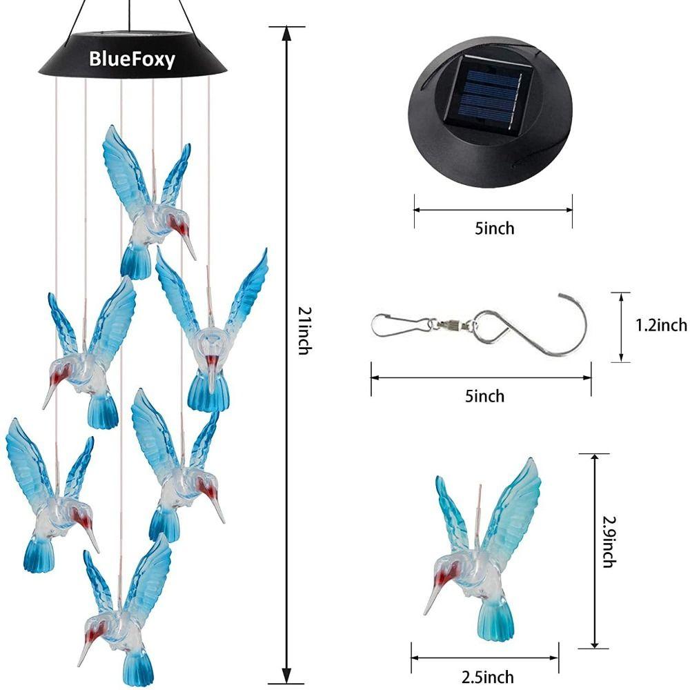 Hanging Porch Wind Chime Hanging Lamp Waterproof Solar Lights  Garden Decoration