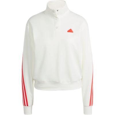 Half-Zip Sports Casual Long Sleeve Sweatshirt Women Sweatshirt Han-Jade-White IT4826