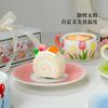 Retro Tulip Coffee Cup Saucer Set Afternoon Teacup Creative Sub Water Cup Ceramic Cup Exquisite