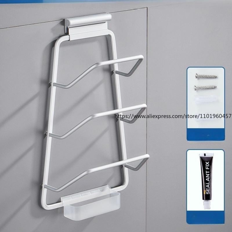 Wall-mounted Lid Rack Household Non-punching Lid Rack for Water Reception Kitchen Chopping Board Storage Rack with Hook