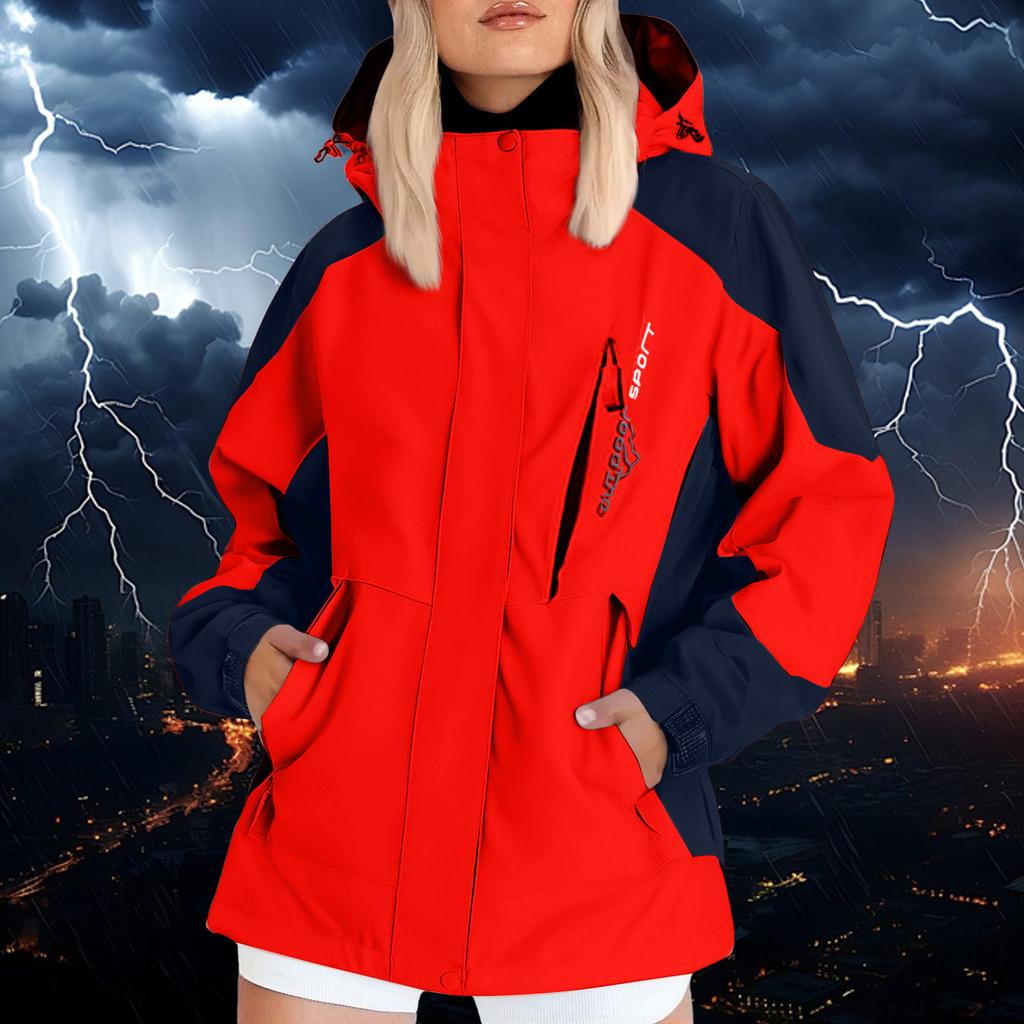 Women's Waterproof Ski Jacket, Windproof Winter Coat with Hood, Warm Fleece Lined Outdoor Snowboard Jacket for Hiking, Camping, and Snow Sports