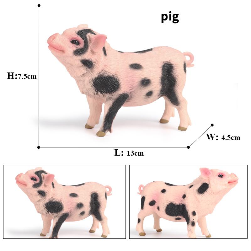 Oenux Poultry Farm Animals Model Simulation Pig Swine Sow Porcupine Boar Action Figures Figurine Lovely Educational Kids Toy