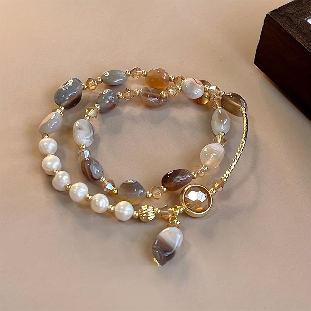 An Elegant Bohemian-Style Bracelet, Paired with a Synthetic December Birthstone for Women - a Trendy