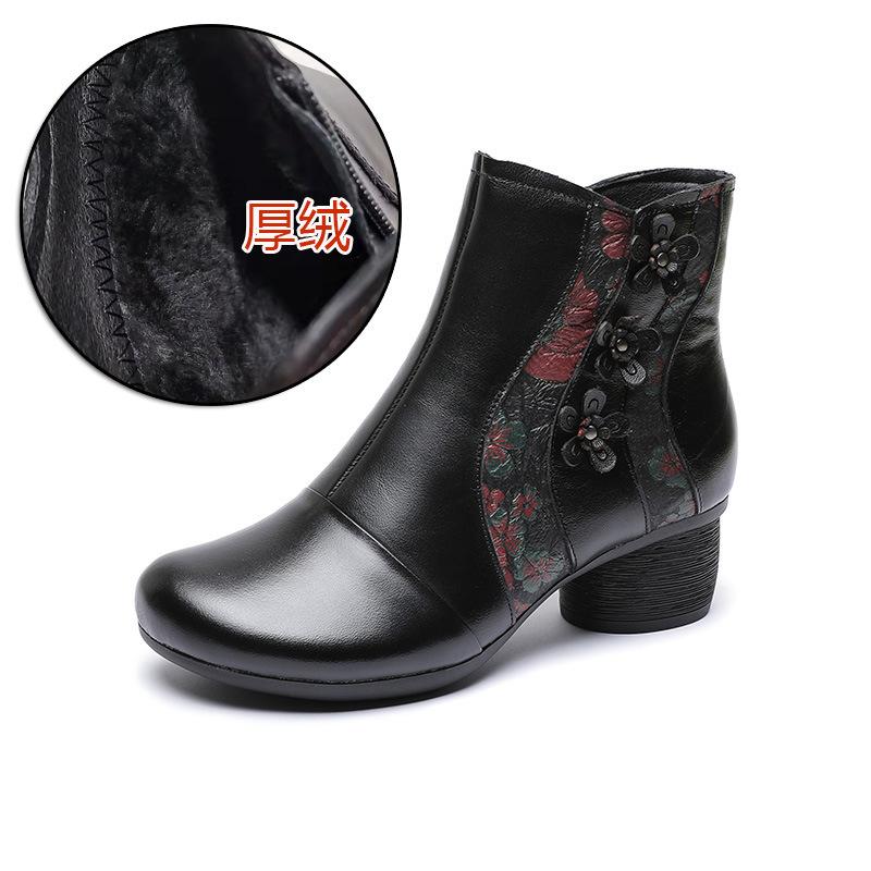 

Модные зимние ботильоны GKTINOO из натуральной кожи на высоком каблуке для женщин, теплые ботинки на боковой молнии, мягкие и удобные, из коровьей кожи, боты 10