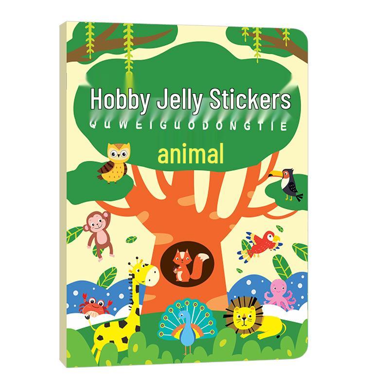 Fun Fruit Jelly Sticker Book for Kids Ages 3-5: Silicone Reusable Educational Toy with Stick-on Pictures