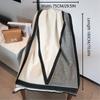 Plain Stripe Cotton Scarf for Women Winter Warm Fashion Printed Geometry Stripe Shawl Outdoor Sunscreen Muffler Hijab New Design