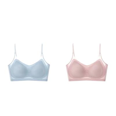 Lenjerie de corp ultra-subțire de vară pentru femei cu sâni mici, Push-up, Anti-cădere, Mătase de gheață, Sutien fără cusături, Sutien sport tip top tub, pentru sâni mari și mici