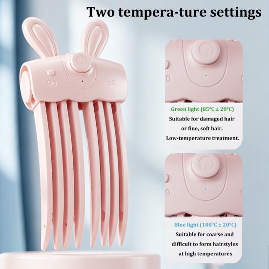 Easy Hair Styling Accessory 1/2Pcs Heated Volume Clip, Cordless Root Lifter Comb with 2 Fast Heating Volumizer Heat Settings, USB Rechargeable