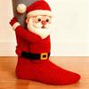 1 Paar Kreative 3D Gestrickte Tier-Socken Niedliche Neuheit Winter Warme Baumwollsocken Doppellagig Handgehäkelt Hausschuhe Weihnachtsgeschenk