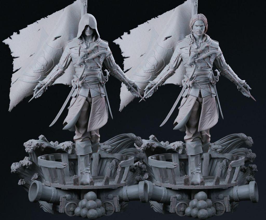 [USED] Assassin's Creed Edward Figure Garage Kit Unpainted Unassembled