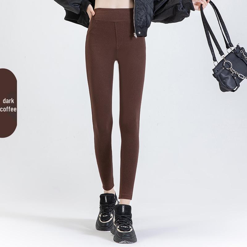Women s 2025 Autumn/Winter High-Waisted Heat-Generating Skinny Jeans: Warm, Elastic, Slimming, and Casual. Extra Small