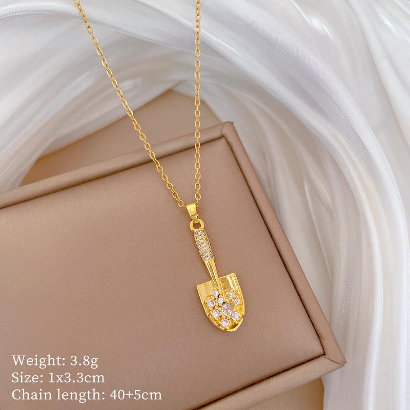 Mickey Head Heavy Industry Necklace Women'S Copper Micro-Inlaid Real Gold Electroplating Delicate Clavicle Chain Neck Chain