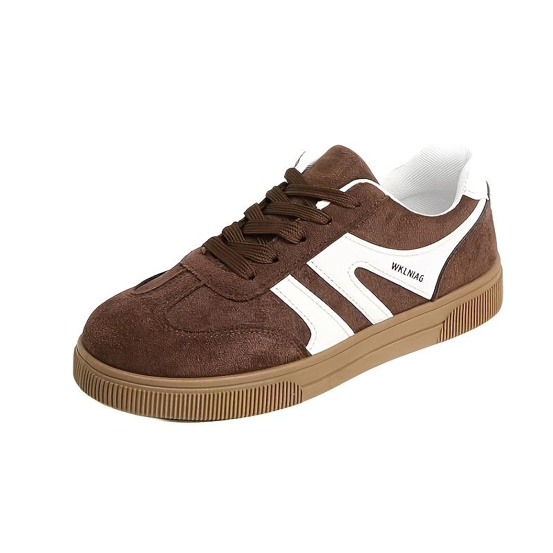 Damen Vintage Low-Top Sneaker - Schnürung Runde Spitze Bequem für Freizeit & Sportliche Outfits, Strapazierfähige Gummisohle für Outfits, Damenschuhe