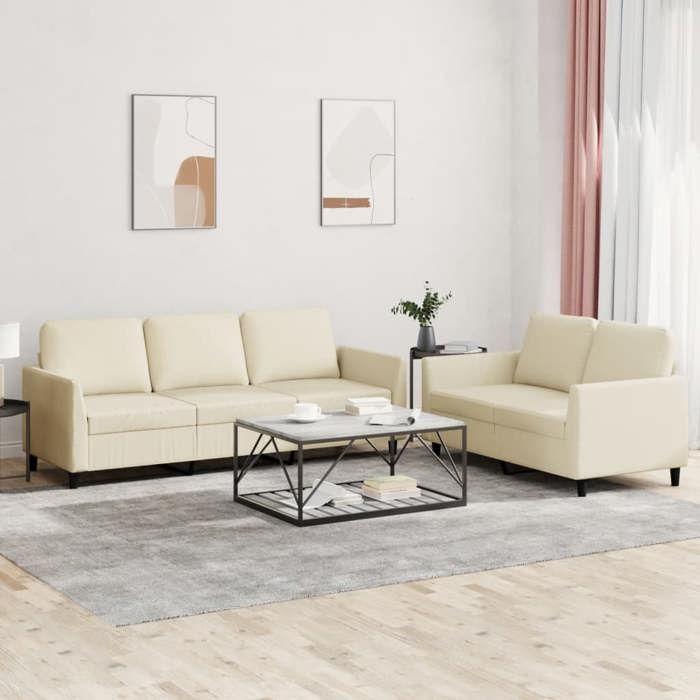VidaXL Ensemble de Canapés avec Coussins 2 pcs, Canapés avec Accoudoirs et Dossier, Ensemble de Meubles, Mobilier de Salon, 3201761