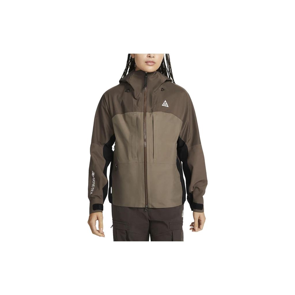 Nike ACG Storm-FIT ADV GORE-TEX Misery Ridge Color Block Hooded Jacket Women Jacket Brown DQ6885-004