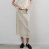 NOEUD Sheer Layered Skirt(Cream)