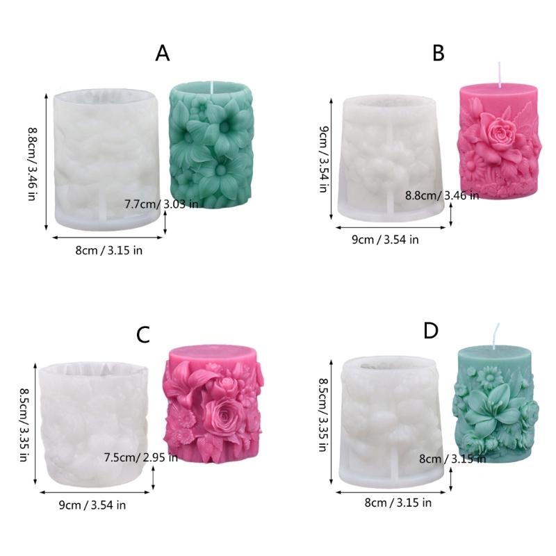 Santa Claus Embossed Cylinder Candle Silicone Mould for Festival Holiday Handmade Craft