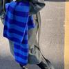 Women's Korean Style Blue Striped Knitted Scarf Autumn Winter Student Warm Versatile Neck-protecting Neck Warmer