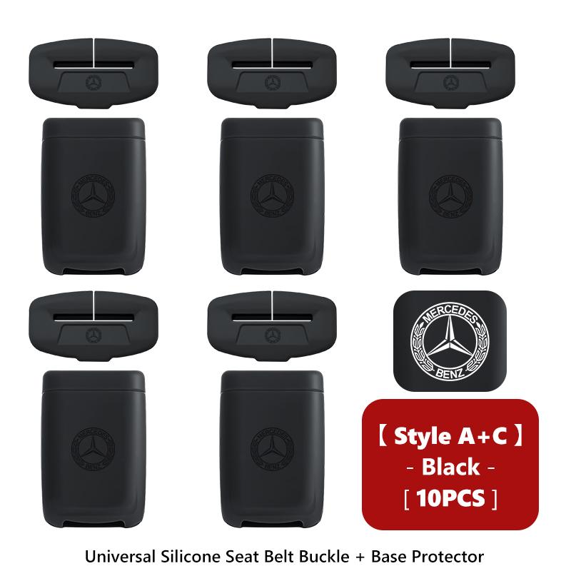 CGRE6 Car Silicone Seat Belt Buckle Anti-scratch Protector Cover Decorative Accessories For Benz AMG VIANO GLB GLC W108 W124 W126 W169