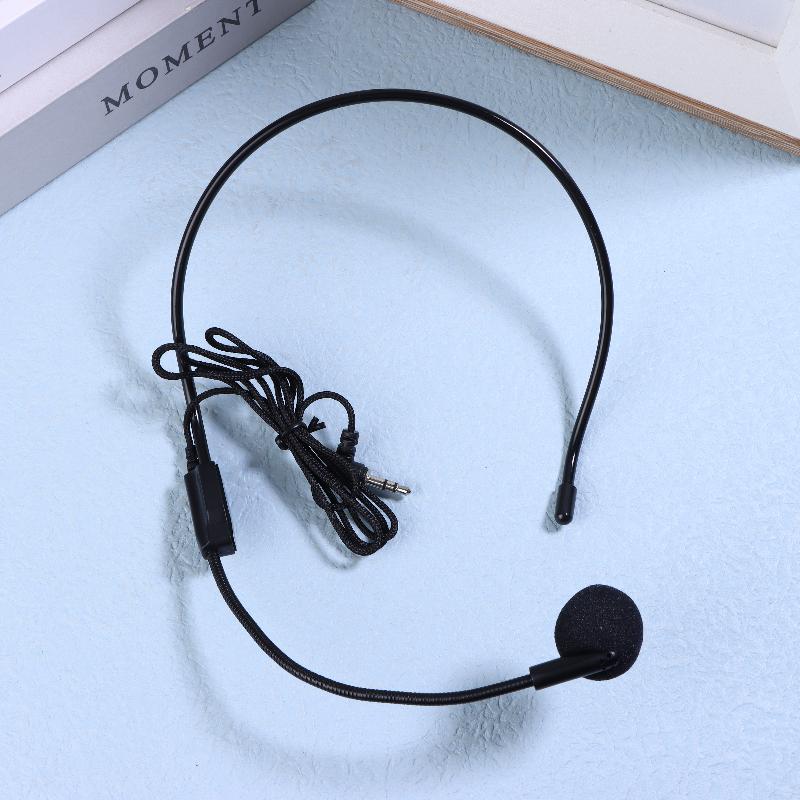 1 Stück Kabelgebunden 3,5-mm-Stecker Führung Vorlesung Rede Headset-Mikrofon Tragbares Kopfmontiertes Headset-Mikrofon für Unterricht Besprechung