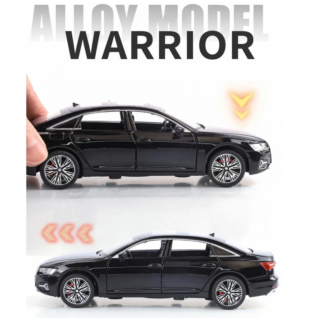 Maßstab 1/32 A6L Legierung Maßstabsmodell Diecast Metall Miniaturmodellauto Sound und Licht Rückzug Kinder Spielzeugauto Fahrzeuge Geschenke