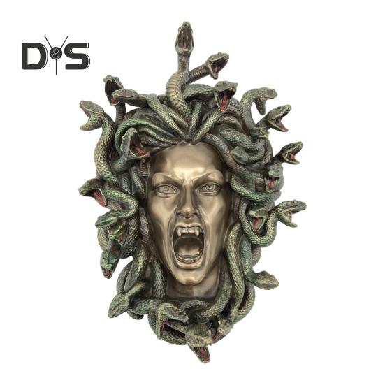 

Статуэтка «Голова Горгоны», настенная статуэтка в стиле ретро, отделка из смолы и бронзы, греческая мифология, готическая скульптура для гостиной, спальни, офиса S
