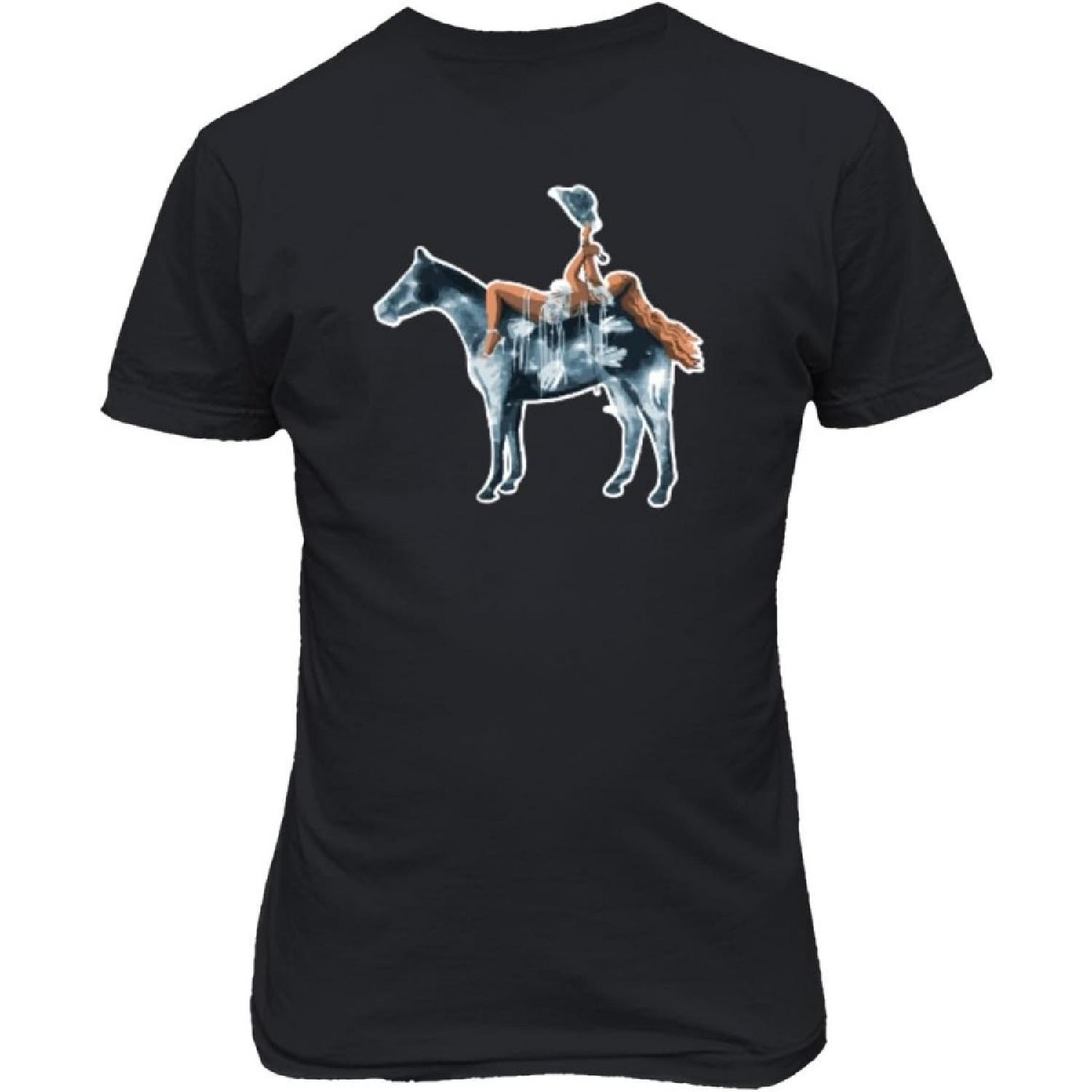Silver Glitter Horse Cowgirl Renaissance Beyonce Unisex T-Shirt S