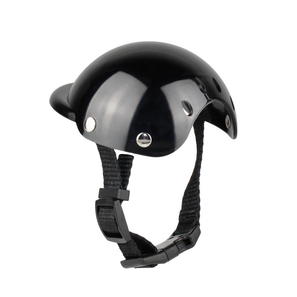Pet Helmet Motorcycle Bike Riding Doggie Cap Black for Small Dogs Puppy