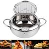 Stainless Steel Tempura Fryer Pan 2.2/3.2/4.2L Mini Cooking Fryer Fryer Pot  Tempura Making