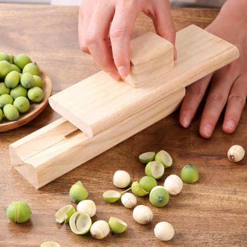 2-delt treskaller av kastanje med kastanjeåpner, skreller og kastanjekutter, multifunksjonell nøtteknekker, enkel å bruke, lett kjøkkenverktøy, S