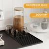 Silicone coffee MATS with raised edges, suitable for countertops, bar accessories, coffee machine MATS, espresso machines, and b