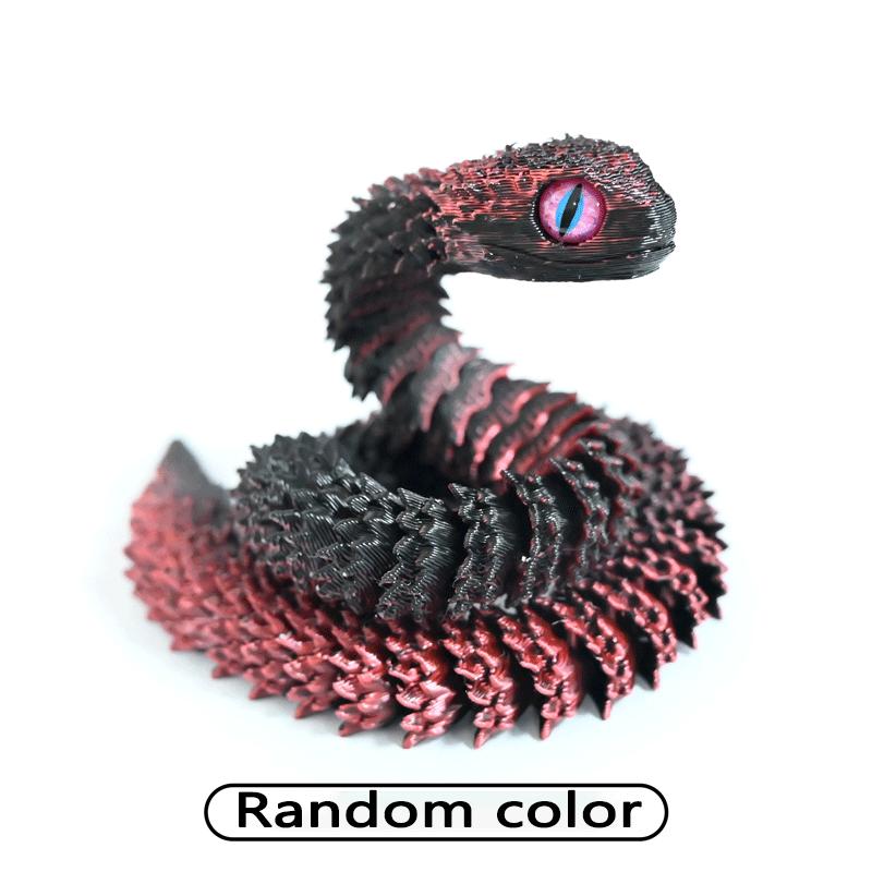 3D Printed Articulated Snake Fidget Toy Realistic Movable Joint Snake Action Figure Stress Relief Desk Decor Animal Model Gift