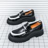 2025 Spring and Summer New Casual Men's Shoes Thick Heel Sleeve Large Size Loafers Fashionable Versatile Comfortable Simple Leather Shoes