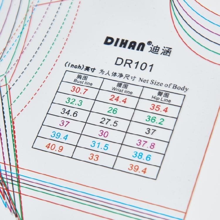 Women's Dress Ruler Easy to Use Dressmaking Ruler for Creating Basic Dress Pattern Templates