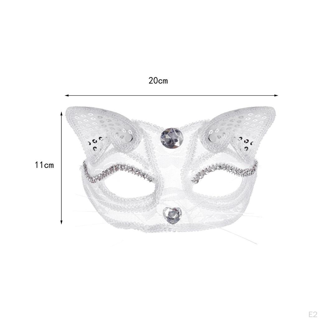 Elegante Katzenmaske mit funkelnden Strasssteinen - Perfekt für Bühnenauftritte und Kostümpartys