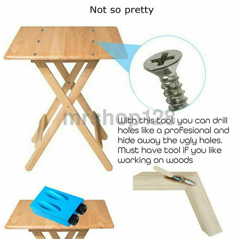 14Pcs/set 15°Pocket Hole Screw Jig Dowel Drill Carpenters Woodworking Tools Locator