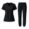 Set Scrub da Donna con Scollo a V e Tasche, Top a Maniche Corte Colorato Asciugatura Rapida e Pantaloni per Divisa da Lavoro