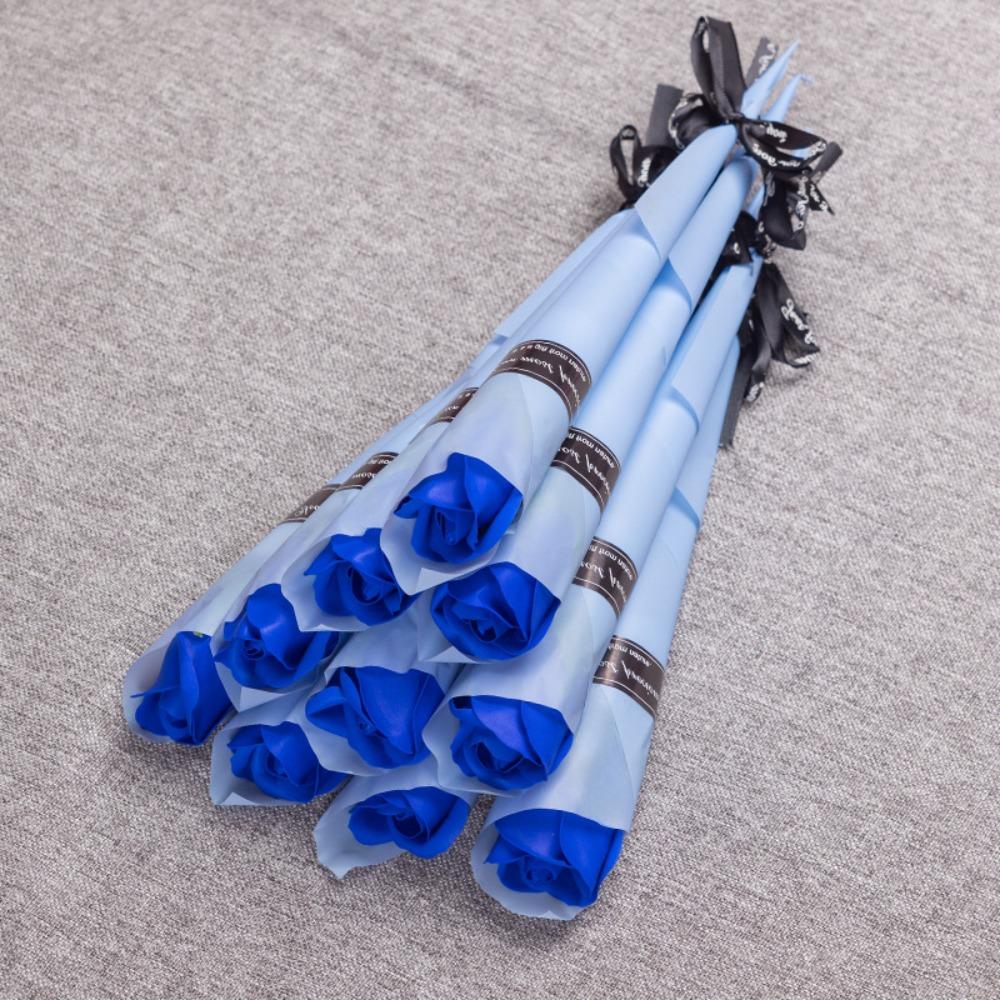 10PCS 6 Colors Rose Bouquet Red Artificial Flower Romantic Wedding Bouquet  Home Decorations