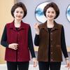2026 Spring/Autumn Corduroy Vest for Middle-aged/Elderly Women: Fashionable Short Jacket